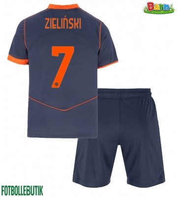 Inter Milan Piotr Zielinski #7 Tredjeställ Barn 2025-26 Kortärmad (+ Korta byxor)